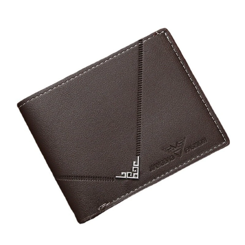 Men Casual PU Leather Short Wallets Multiple-card Slots Card Case for Men Bifold Purse Business ID Card Holder Slim Money Clip — view 5