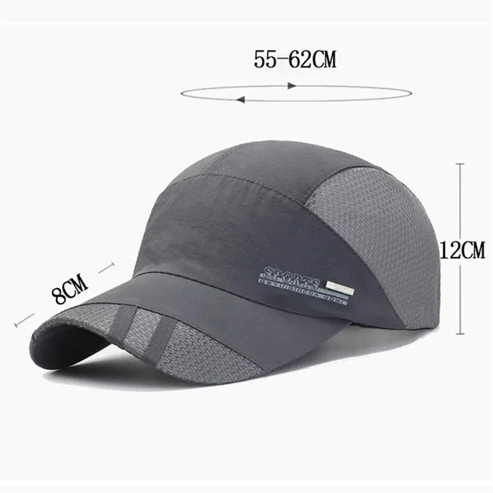 Men Lightweight Quick Dry Breathable Baseball Cap Cool Mesh Outdoor Sports Sun Protection Duckbill Cap for Summer Running Fishing Riding Travel — view 6