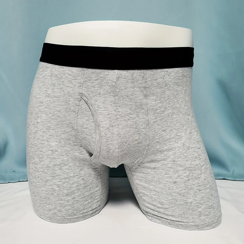 Men's 3-Pack Cotton Boxer Briefs with Comfortable Flex Waistband Breathable Solid Color Panties Boxershorts Comfy Open Front Crotch Underwear Male Sports Underpants Shorts — view 7