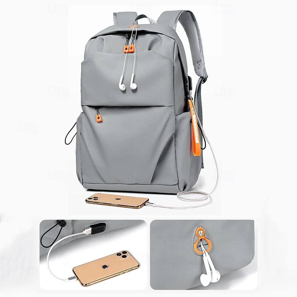 Men's Backpack Waterproof Lightweight USB Charging Laptop Bag Male Business Casual Youth Travel Backbag Teenage Outdoor Sport Bag Student Schoolbag — view 3