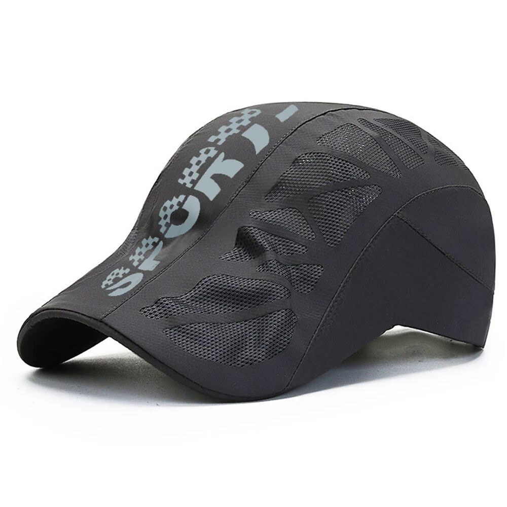 Men's Breathable Mesh Forward Hat Summer Sport Sunshade Quick Drying Lightweight Adjustable Peaked Cap — image 1