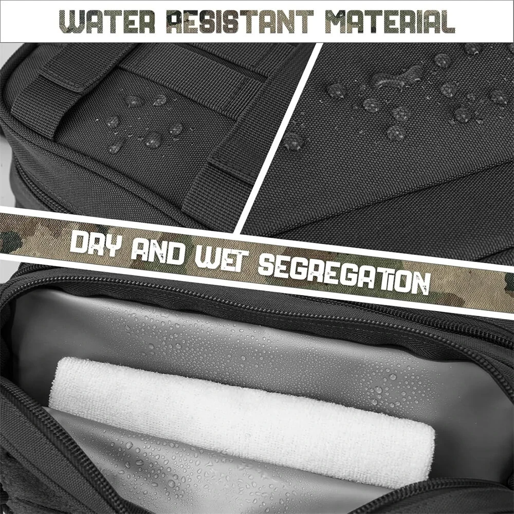 Men's Multifunctional Toiletry Bag Waterproof Compartment EDC Tool Storage Bag Skin Care Shaving Hygienic Organizer for Outdoor Travel Adventures — view 9