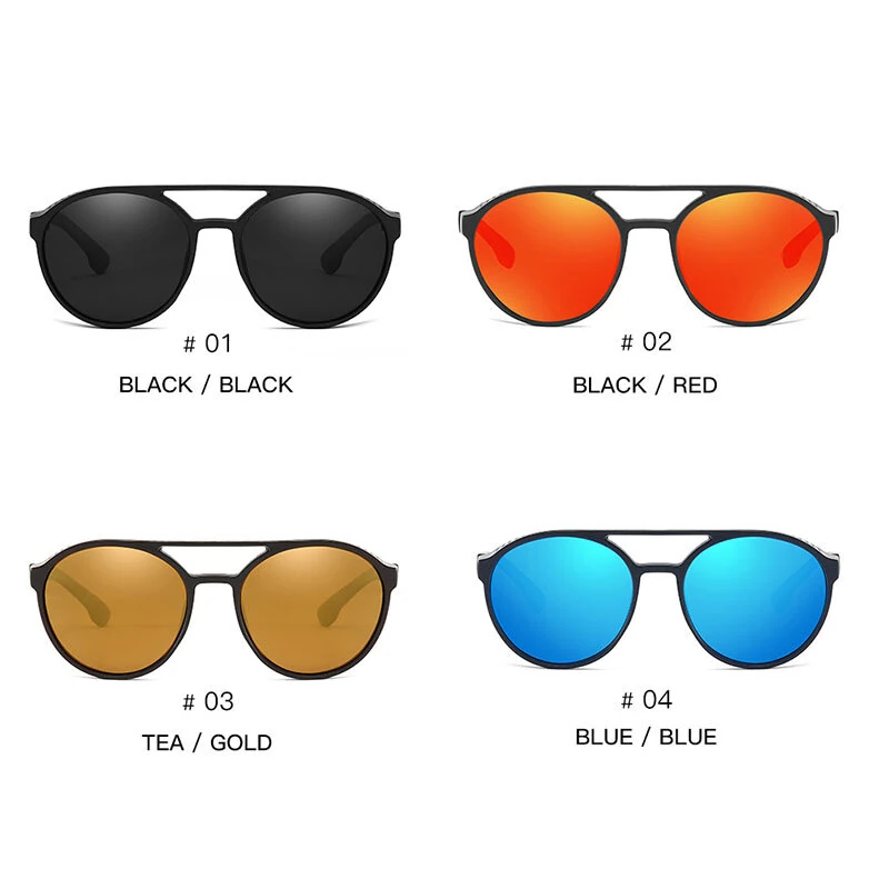 Men's Polarized Sunglasses Fashion Round Driving Sun Glasses for Unisex Classic Male Eyewear Travel Hiking Fishing Sunglasses — view 3