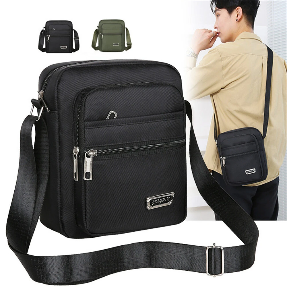 Men's Portable Business Casual Crossbody Bag Multi-compartment Lightweight Waterproof Nylon Shoulder Bag for Travel Daily Use — view 11