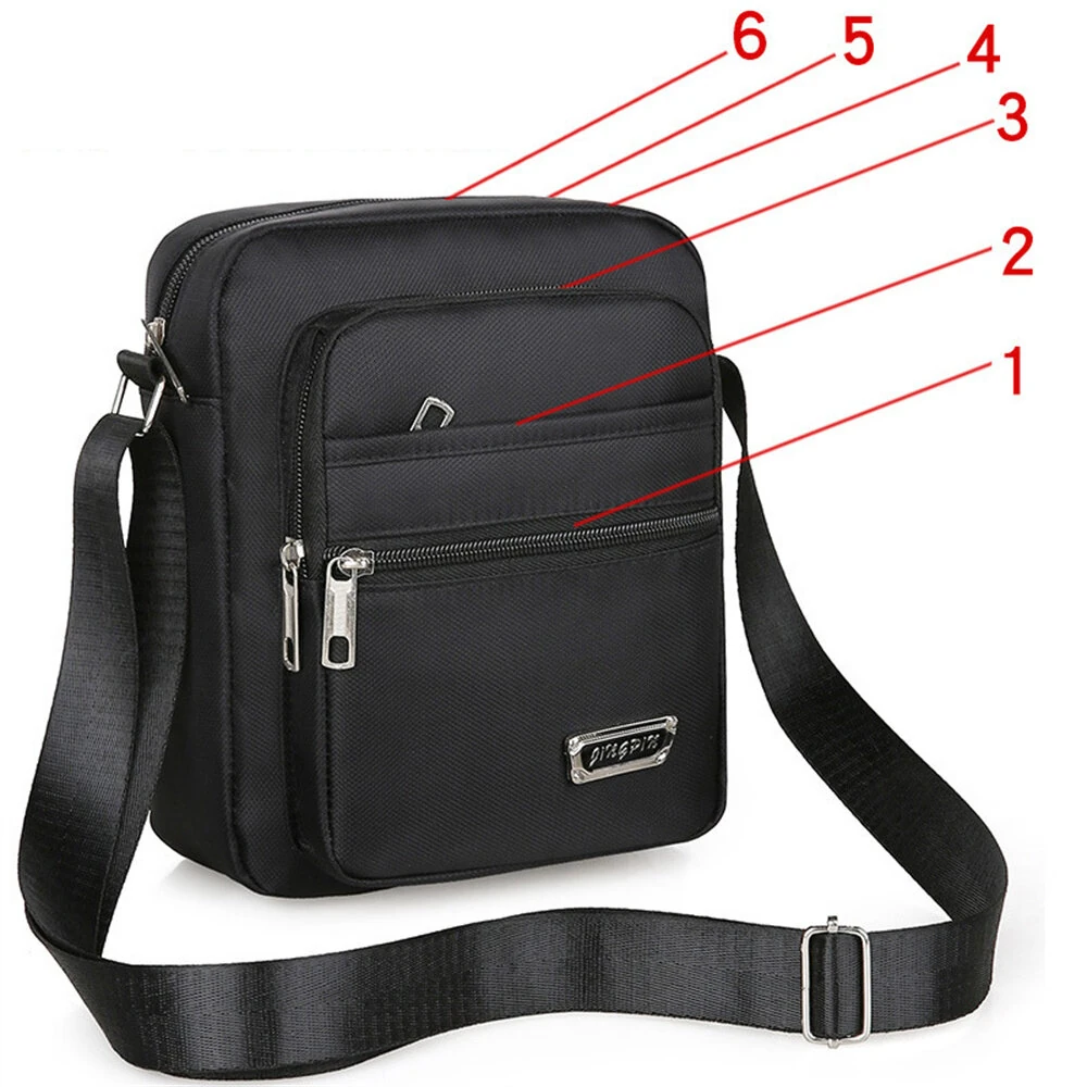Men's Portable Business Casual Crossbody Bag Multi-compartment Lightweight Waterproof Nylon Shoulder Bag for Travel Daily Use — view 3