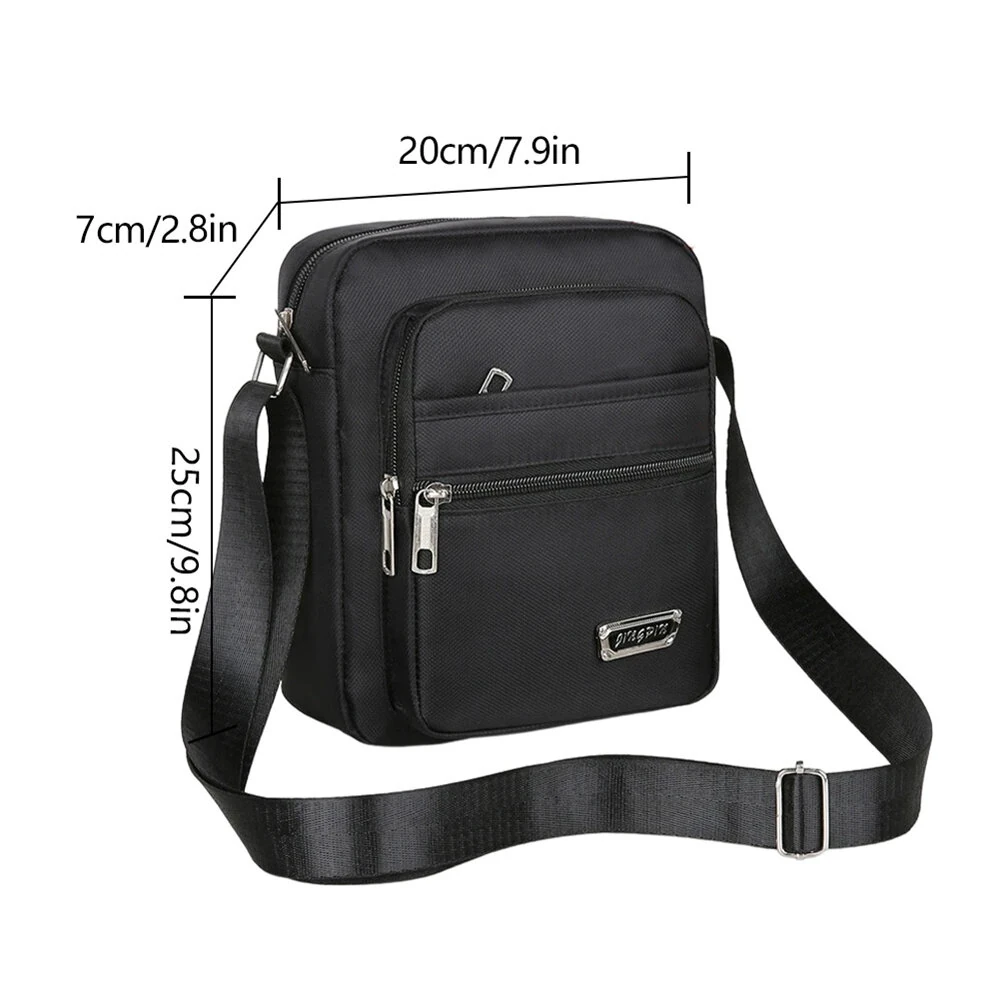 Men's Portable Business Casual Crossbody Bag Multi-compartment Lightweight Waterproof Nylon Shoulder Bag for Travel Daily Use — view 5