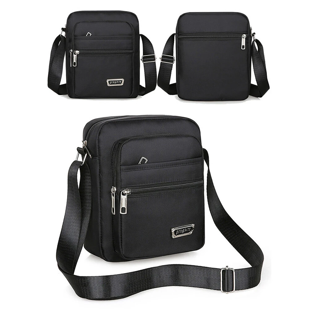 Men's Portable Business Casual Crossbody Bag Multi-compartment Lightweight Waterproof Nylon Shoulder Bag for Travel Daily Use — view 7