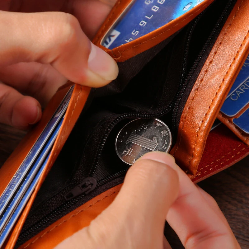 Men's PU Leather Wallet With Fashion Embossed Dollar Design, Business Casual Card Holder Case Coin Purse for Men Bifold Buckle Multi-card Wallet — view 4