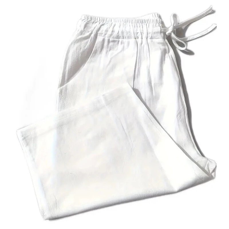 Men's Quick Dry Cotton Linen Shorts Summer Breathable Stripe Gym Running Pocket Cargo Beach Casual Five-point Pants Lightweight Comfortable — view 2