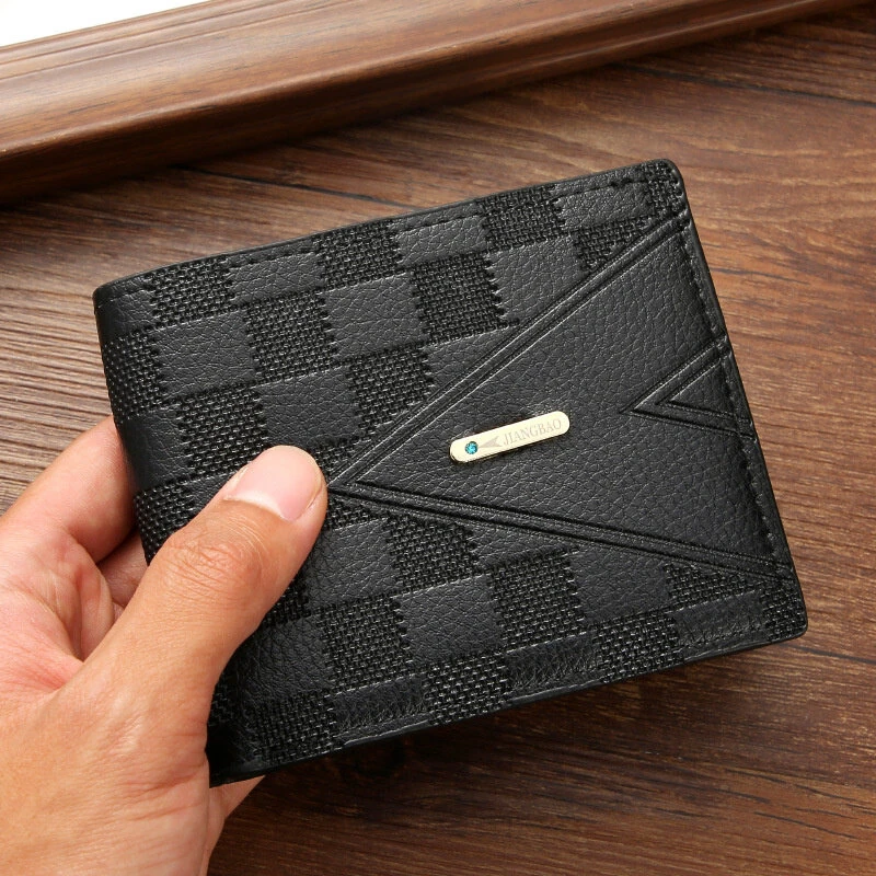 Men's Soft PU Leather Wallet Multi-Card Credit Card Purse Folding Purse Short Large Capacity Business Wallet — image 1