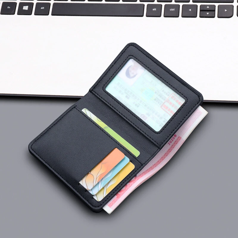 Men's Vertical Wallet Thin PU Leather Anti-magnetic Clip Wallet Simple Style Urban Daily Combination 5 Card Slots Available — view 2