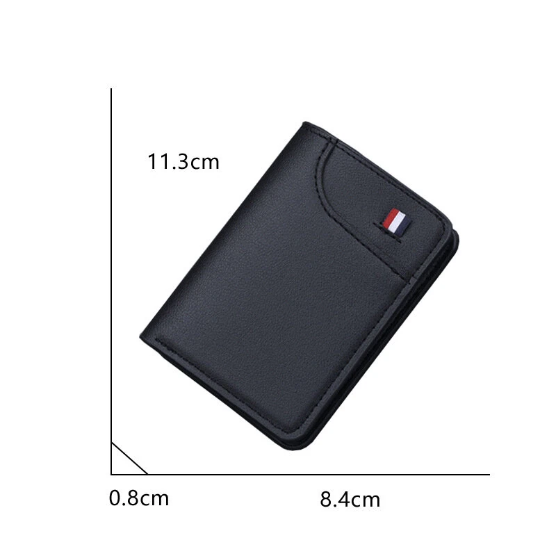 Men's Vertical Wallet Thin PU Leather Anti-magnetic Clip Wallet Simple Style Urban Daily Combination 5 Card Slots Available — view 3