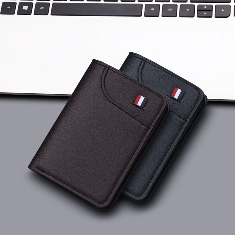 Men's Vertical Wallet Thin PU Leather Anti-magnetic Clip Wallet Simple Style Urban Daily Combination 5 Card Slots Available — view 6