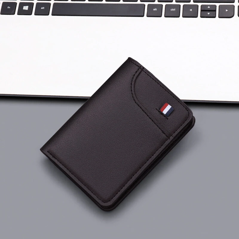 Men's Vertical Wallet Thin PU Leather Anti-magnetic Clip Wallet Simple Style Urban Daily Combination 5 Card Slots Available — view 7