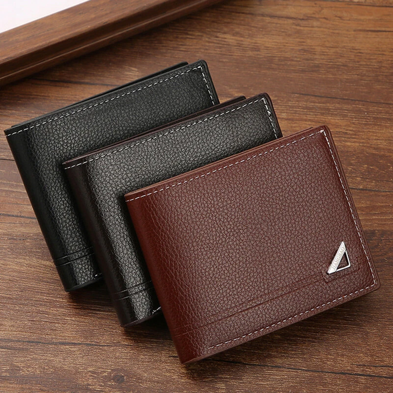 Men Short Wallet Business Casual Soft Leather Wallet Classic Retro Horizontal Wallet Large Capacity Fashion Purse With Card Slot — image 1