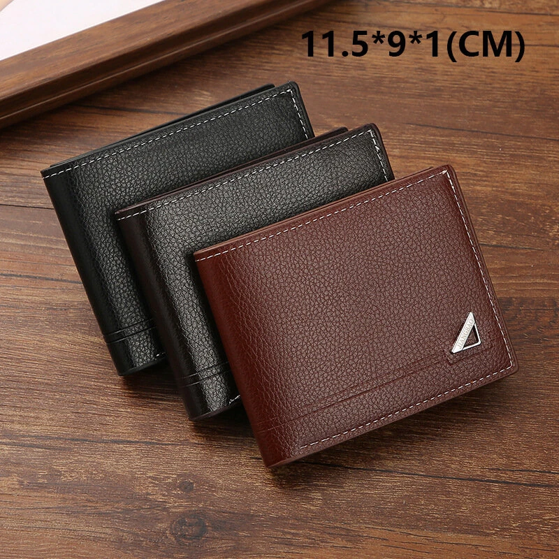 Men Short Wallet Business Casual Soft Leather Wallet Classic Retro Horizontal Wallet Large Capacity Fashion Purse With Card Slot — view 2