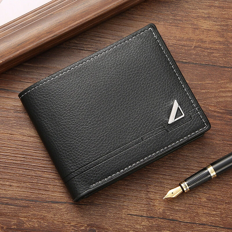 Men Short Wallet Business Casual Soft Leather Wallet Classic Retro Horizontal Wallet Large Capacity Fashion Purse With Card Slot — view 6