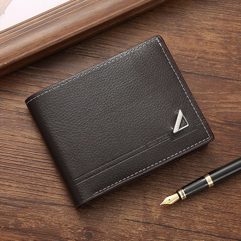 Men Short Wallet Business Casual Soft Leather Wallet Classic Retro Horizontal Wallet Large Capacity Fashion Purse With Card Slot — view 8