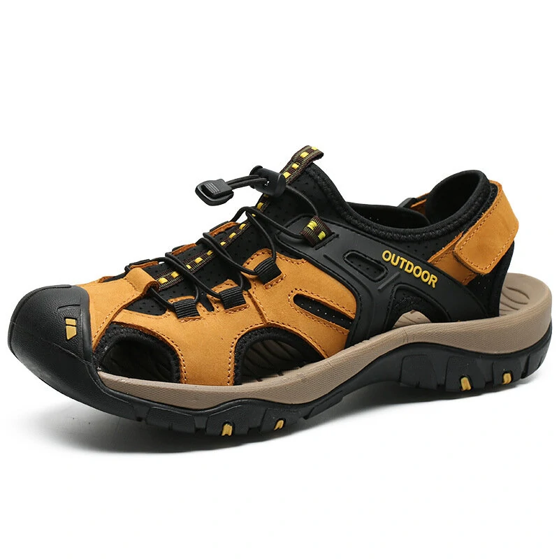 Men's Sandals Genuine Leather Summer Shoes Retro Outudoor Man Sandalias Vintage Fashion Men Shoe Trekking Beach Footwear — view 2