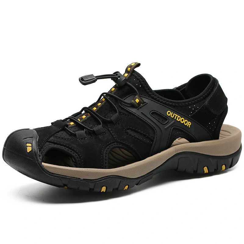 Men's Sandals Genuine Leather Summer Shoes Retro Outudoor Man Sandalias Vintage Fashion Men Shoe Trekking Beach Footwear — view 3