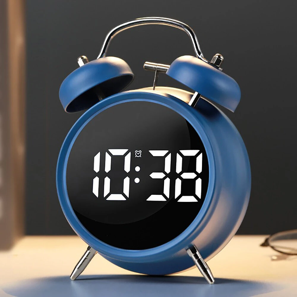 metal Bell Powerful Wake-Up Alarm Clock Electronic Intelligent Loud Volume Student-Specific Wake-Up Artifact Super Loud Large Digital Display