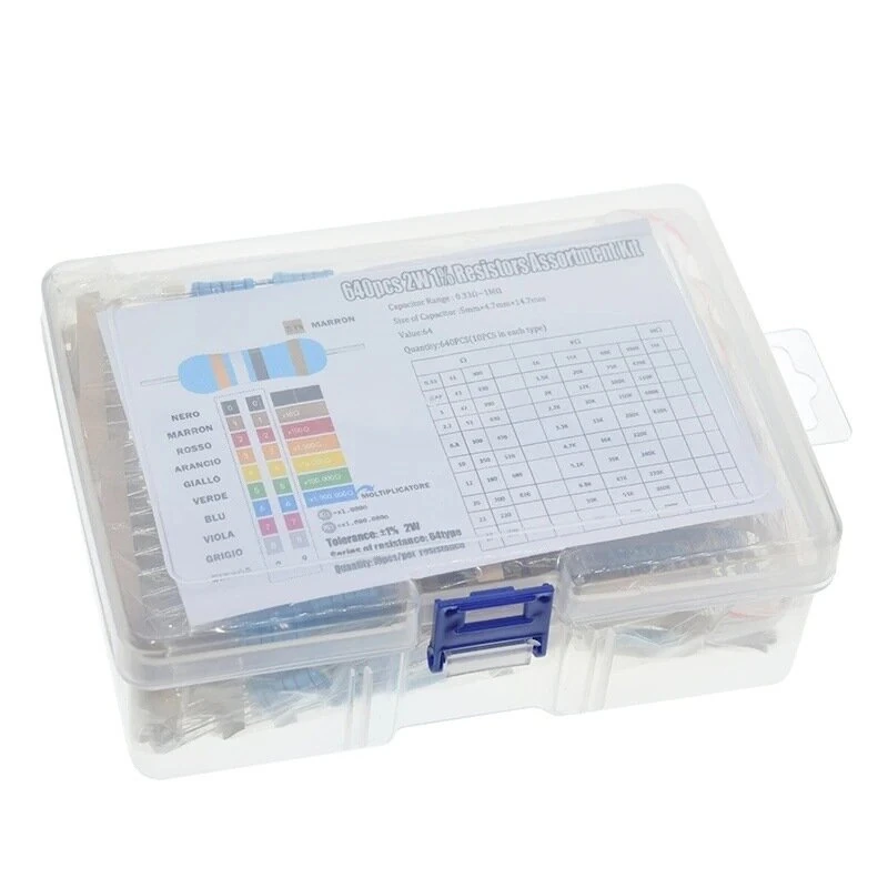Metal Film Resistor Kit 130 Values 1R to 2.2M Ohm 2W 1% Tolerance 650PCS Electronic Component Assortment for Precision Circuits — view 5