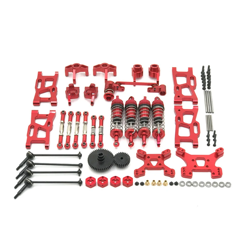 Metal Upgrade Parts WLtoys 144001 144010 124017 124019 Rlaarlo 1/14 1/12 AM X12 RC Car Shock Tower Arm Rod Kits — view 2