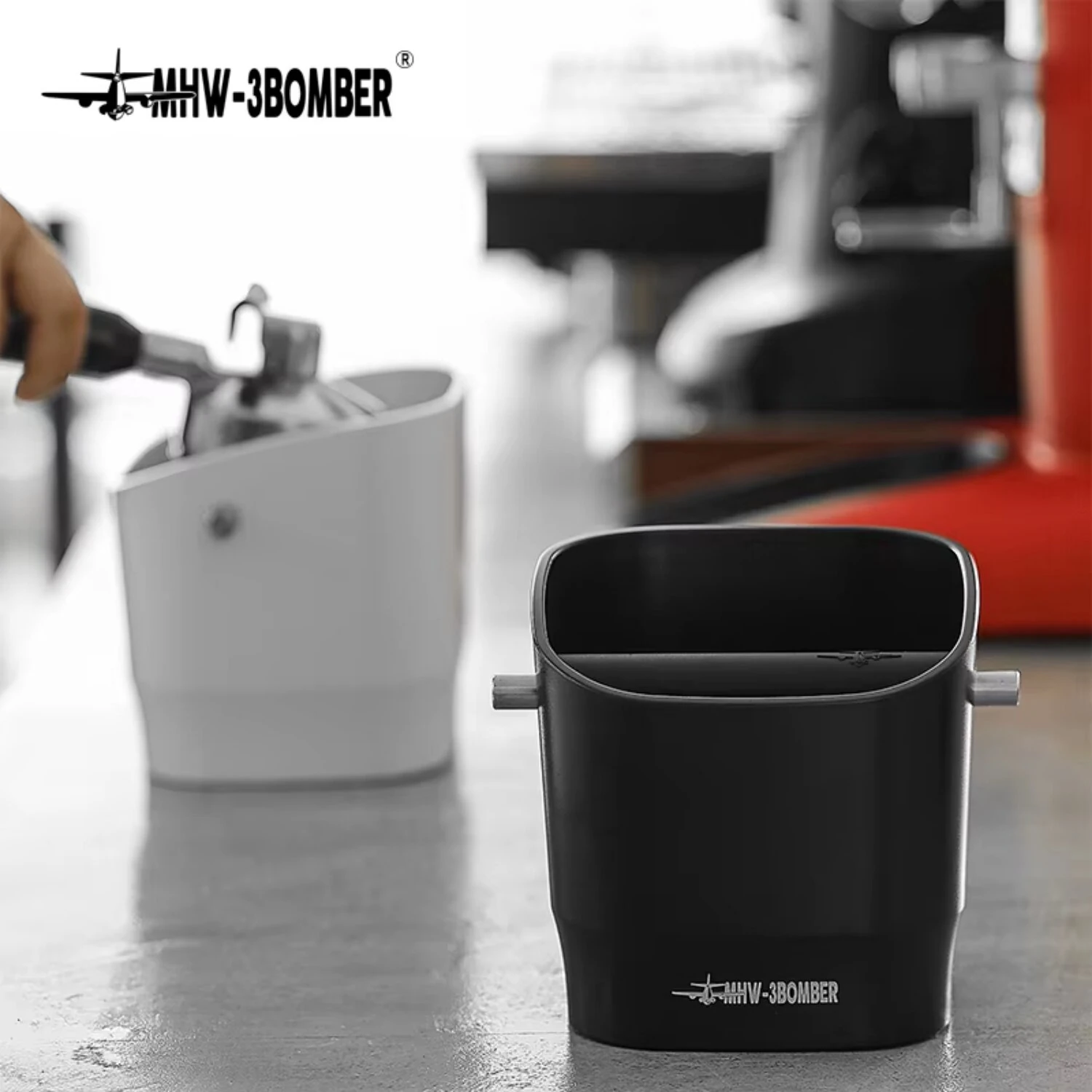 MHW-3BOMBER Coffee Espresso Square Knock Box 1200ML Large Capacity Coffee Waste Bin Espresso Puck Bin Espresso Grounds Bin for Home Kitchen — view 6