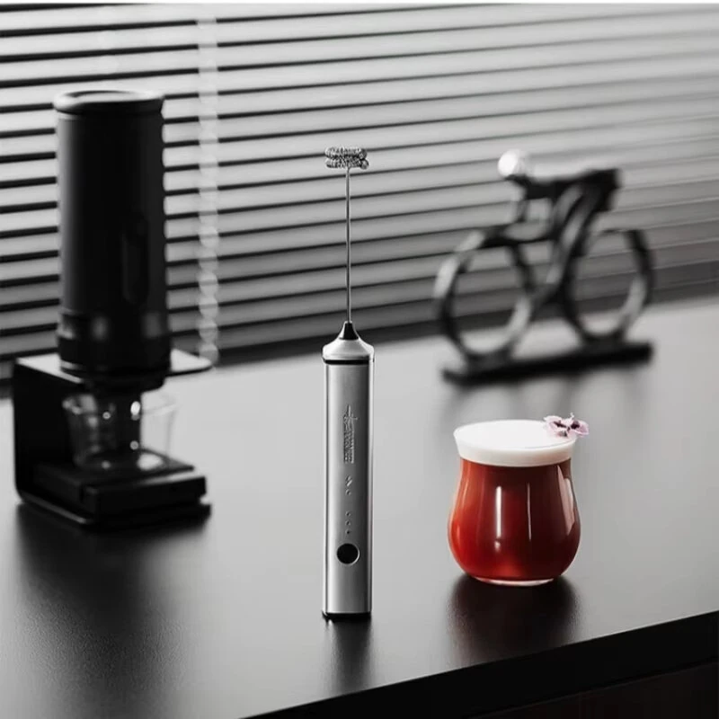 MHW-3BOMBER Handheld Electric Milk Frother Dual Heads 3 Gears Adjustable Low Noise Rechargeable Portable Automatic Foam Maker for Coffee Lattes — view 5