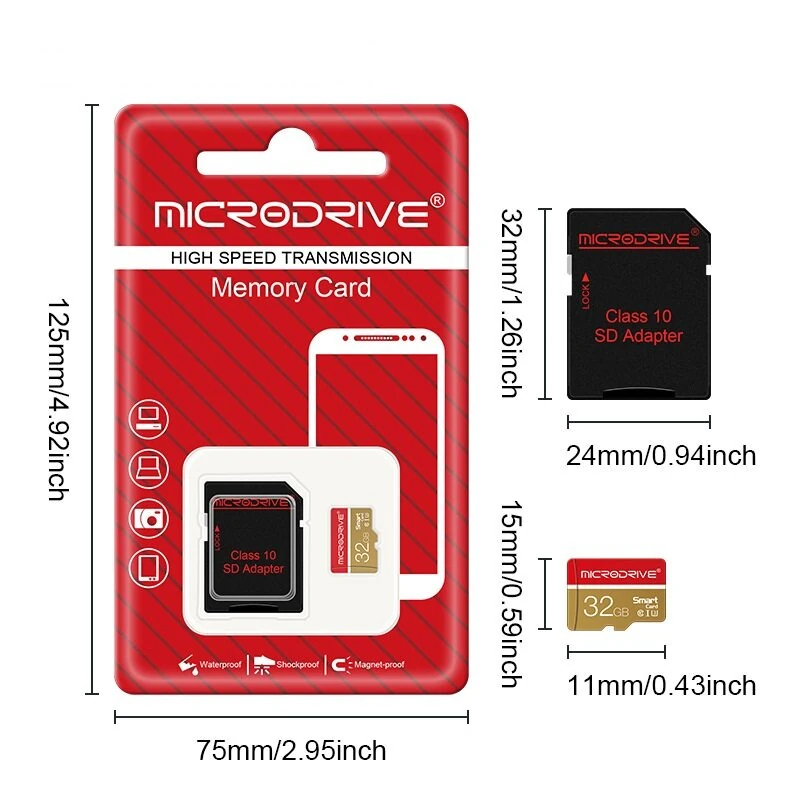 Microdrive CLASS10 High Speed TF Memory Card 32GB 64GB 128GB 256GB Micro SD Card Flash Card Smart Card for Driving Recorder Phone Camera — view 4