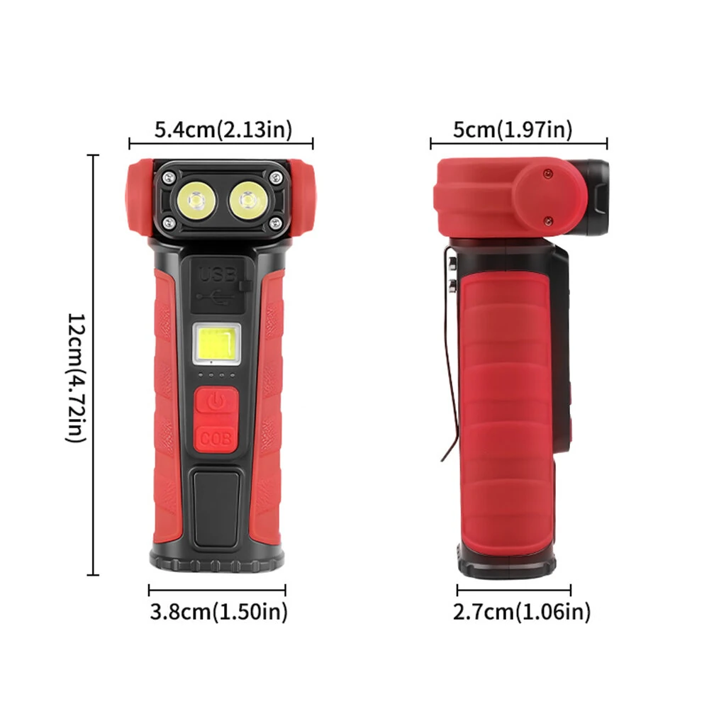 Mini Convenient Rotating Flashlight 6 Modes Adjustable Portable Emergency COB Floodlight Magnetic Work Light For Camping Fishing — view 10
