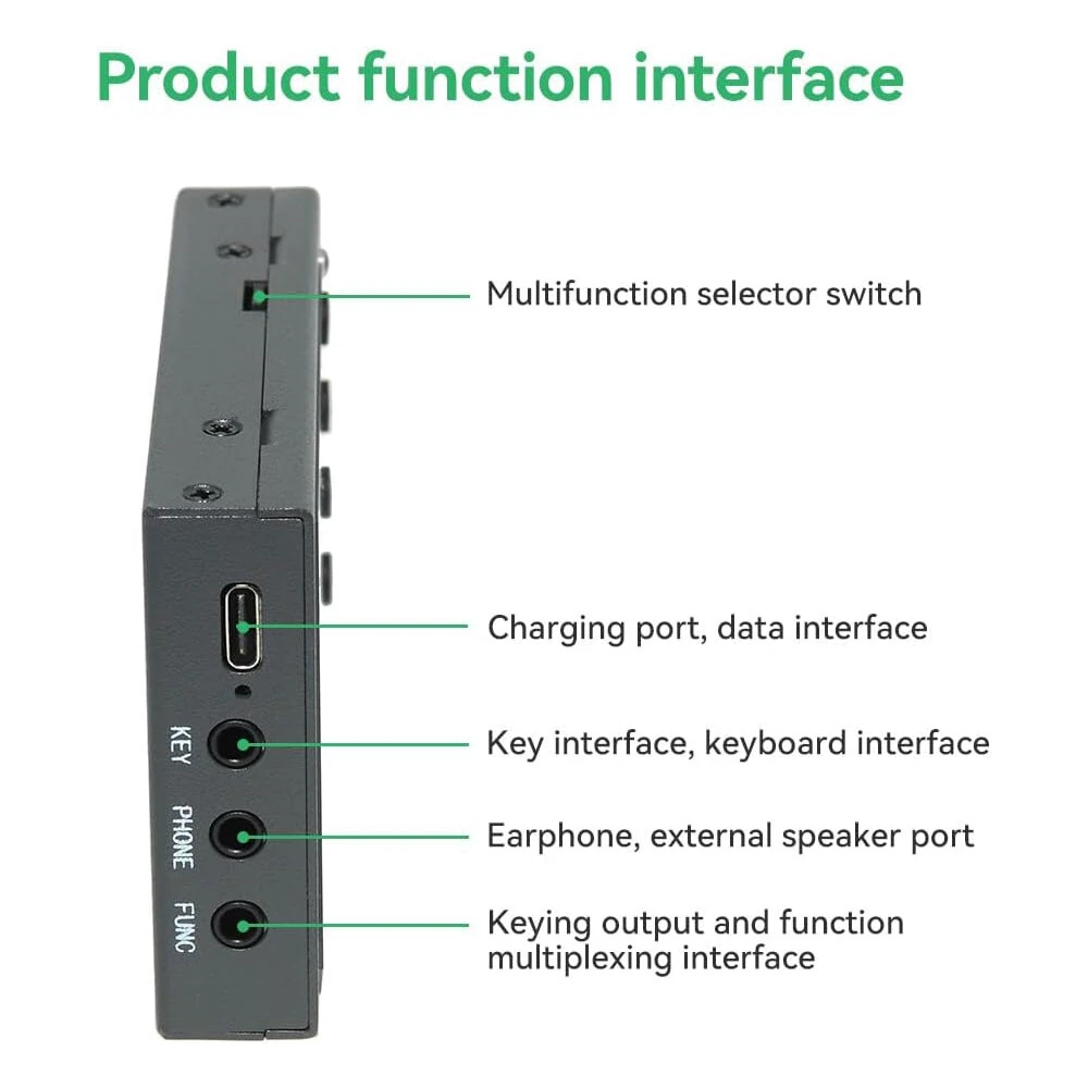 Mini CW Morse Code Trainer 2500mAh Battery 20 Hours Standby Portable Multifunction Connection USB Type-C Compact Design Morse Practice Tool — view 4