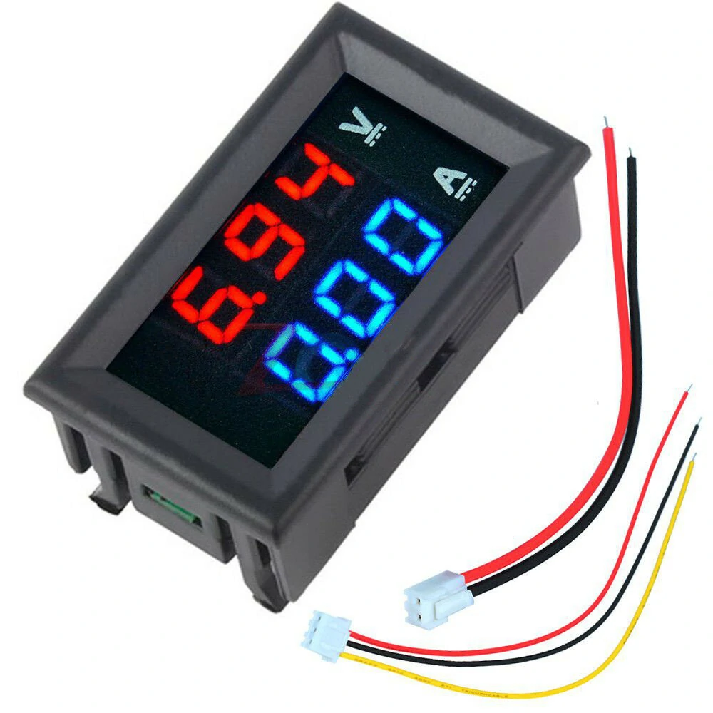 Mini Digital Voltmeter Ammeter DC 100V 10A Voltmeter Current Meter Tester Blue+Red Dual LED Display — view 2