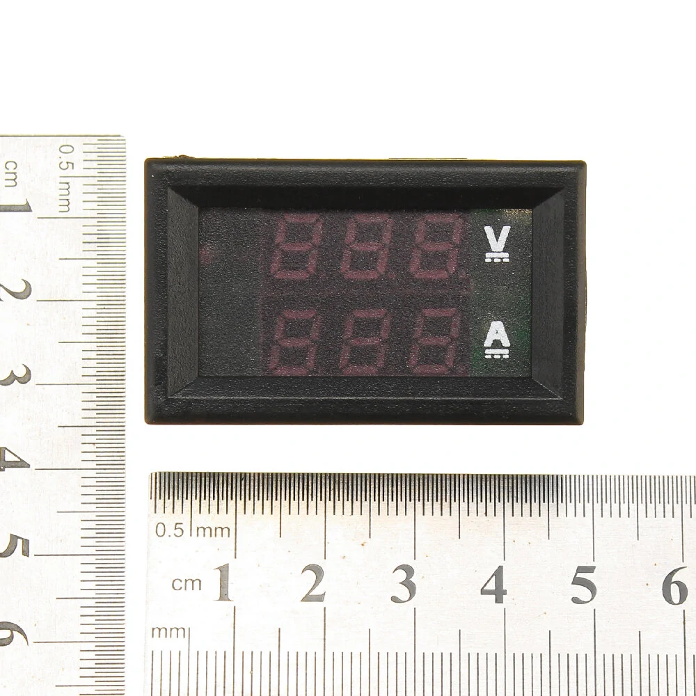 Mini Digital Voltmeter Ammeter DC 100V 10A Voltmeter Current Meter Tester Blue+Red Dual LED Display — view 7