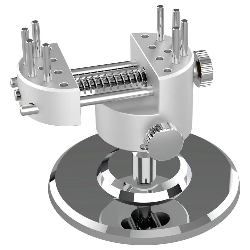 Mini Hobby Vise CNC Aluminum Alloy 360 Swivel Adjustable Pin Vise 8 Bench Pins 50mm Clamping Width Table Vice Clamp Action Figure DIY Jewelry Watch