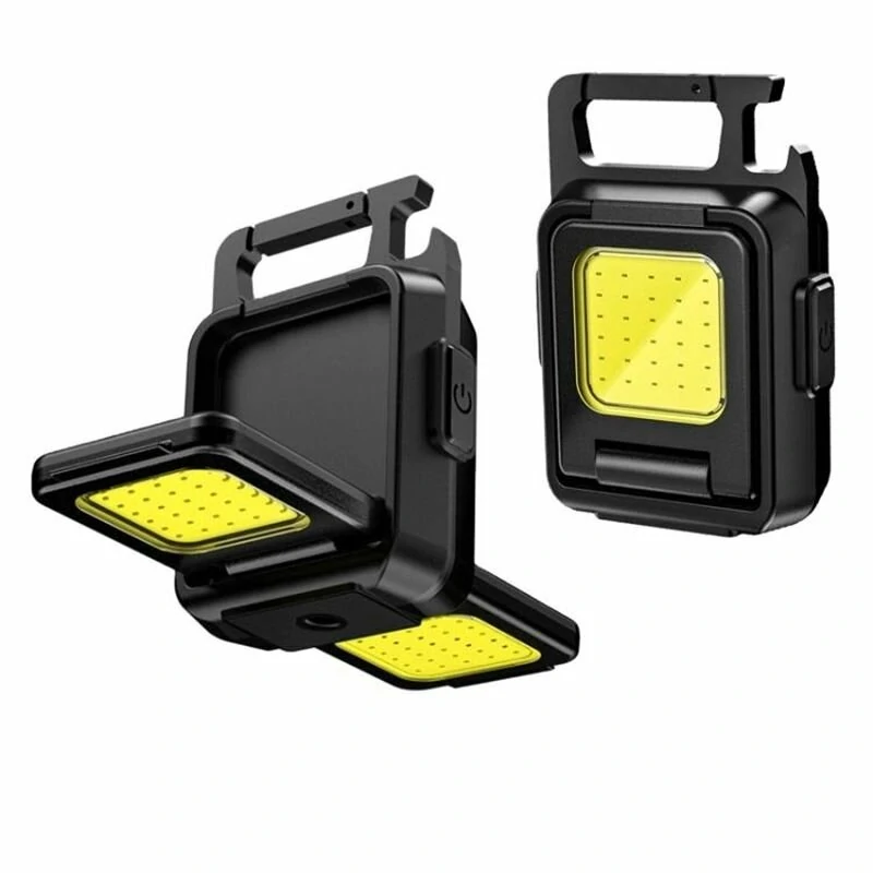 Mini LED Flashlight Keychain Light Double COB Lights with Magnet Built-in Battery USB Rechargeable Work Lights — Pricio