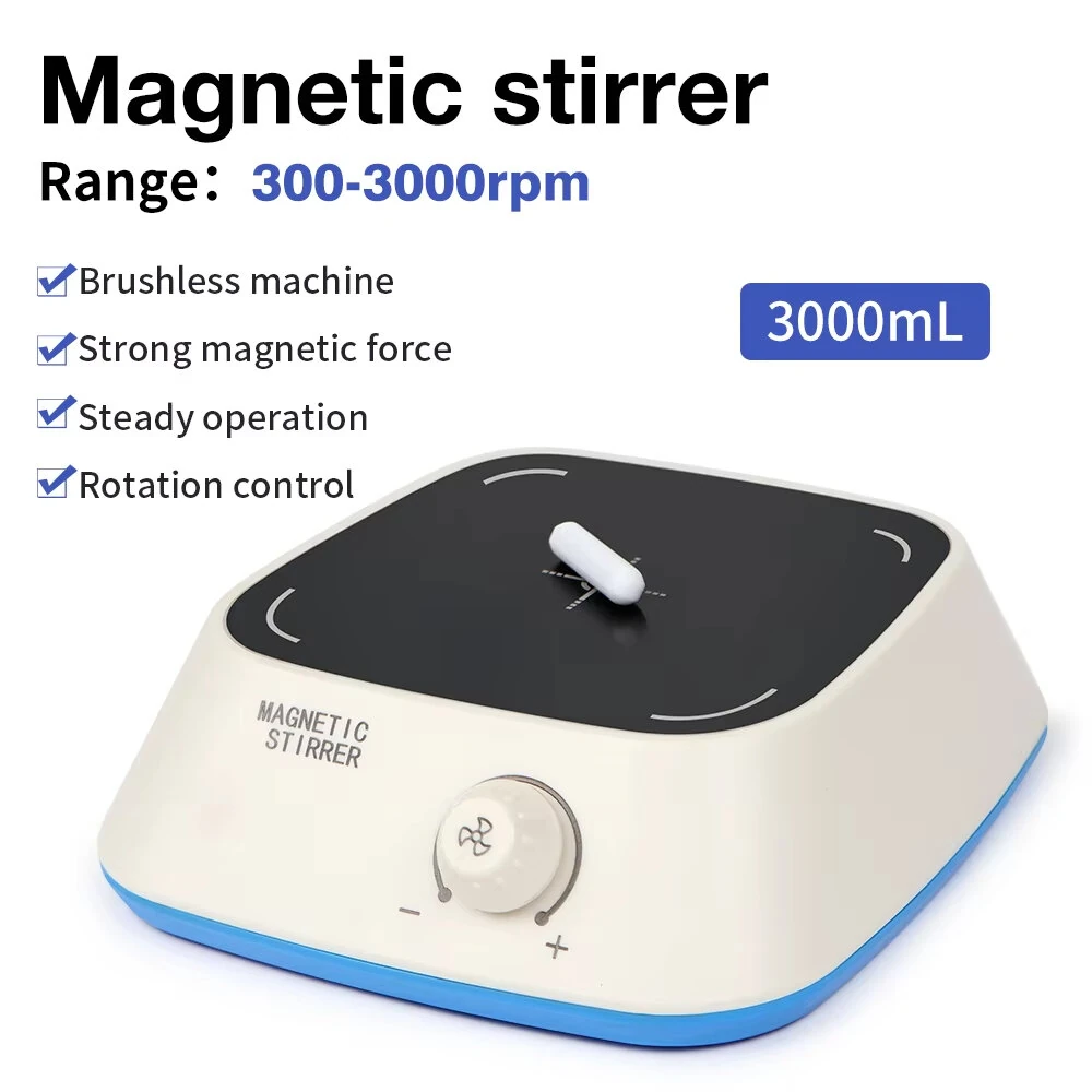 Mini Magnetic Stirrer Lab Mixer 3L 3000RPM Portable Liquid Stirrer Plate With Quiet Brushless Motor Stir Bar EU Plug — view 4