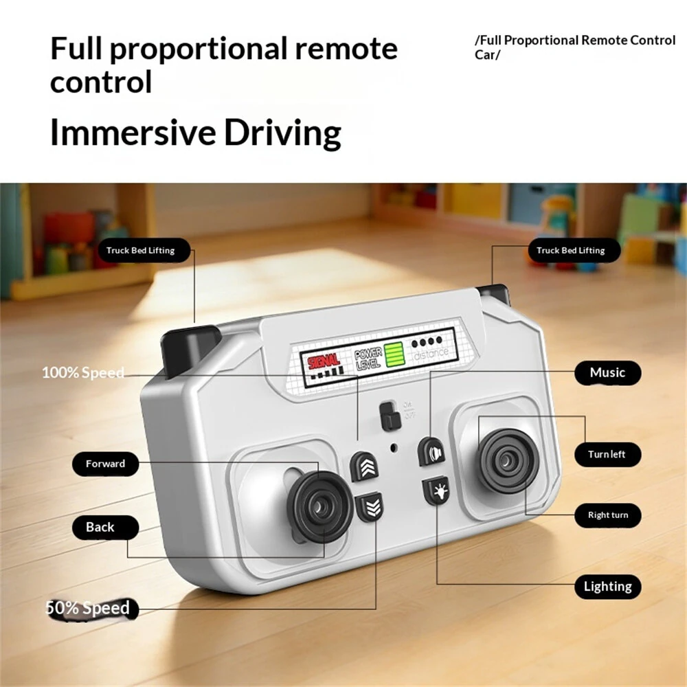Mini RC Car Tricycle 2.4G Children Remote-Controlled Simulation Model Sound LED Light Three Bounces Pulling Truck Ornaments Gifts Vehicles Models Toys — view 7
