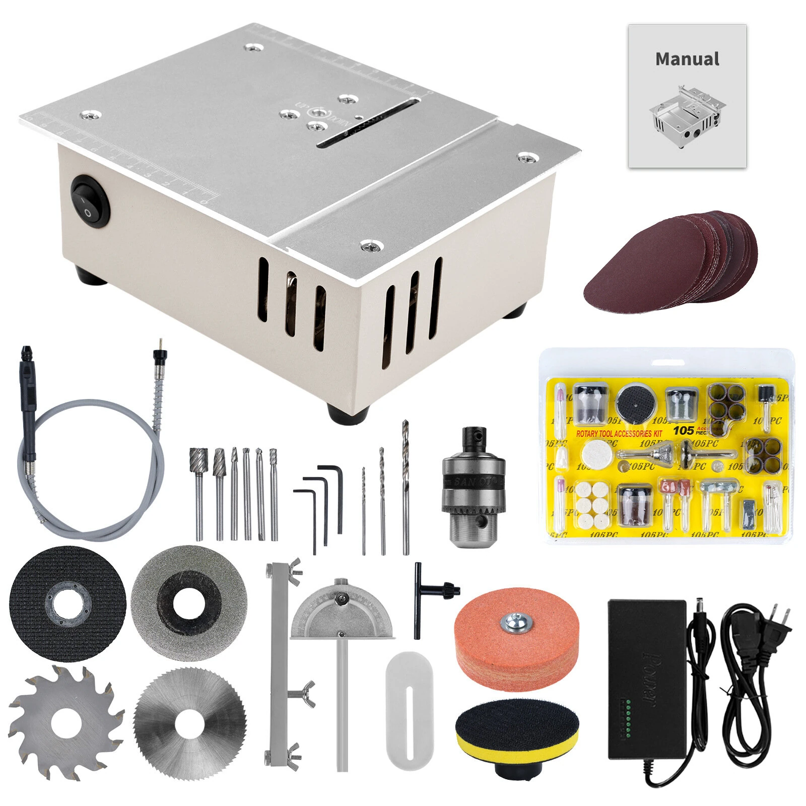 Mini Table Saw 96W Electric Desktop Saw With 9000RPM Motor 7-Gear Power Supply Adjustable Blade Height For Woodworking DIY — view 11