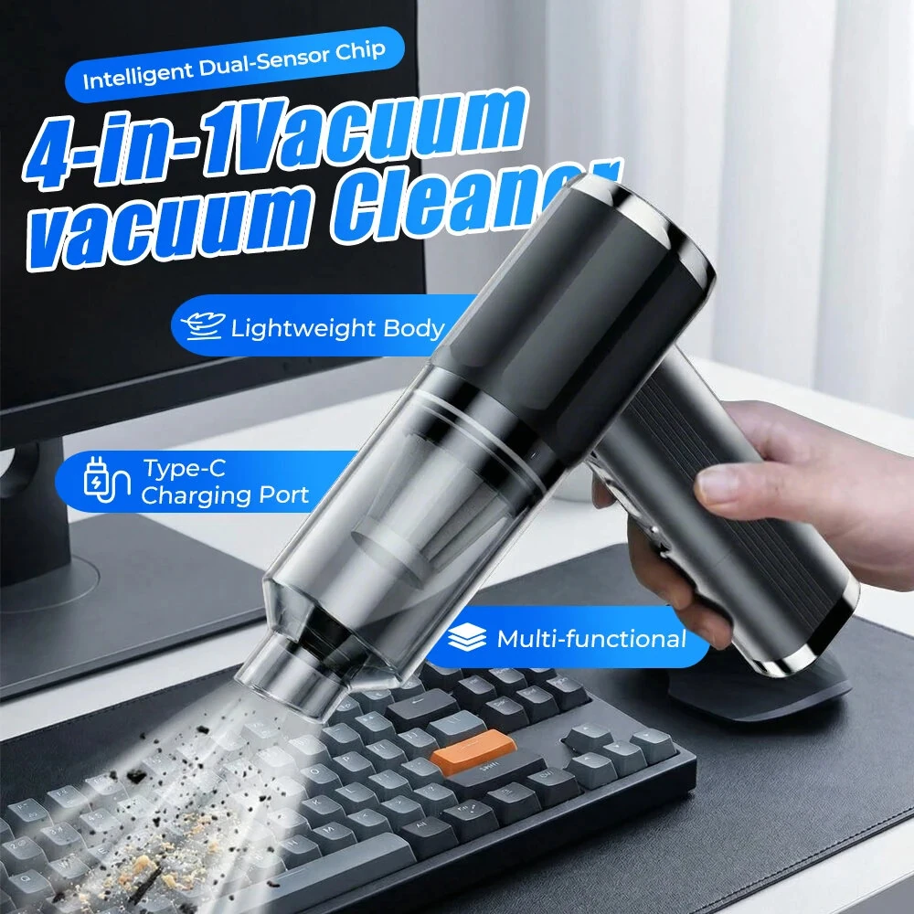 Mini Turbo Fan Handheld Wireless Car Vacuum Cleaner Four-in-one Inflation Vacuuming Blowing Deflation High Power Portable Air Gun — view 3