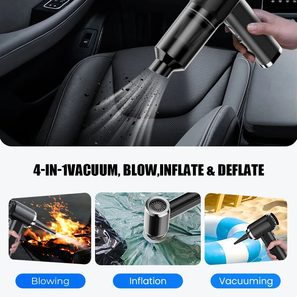Mini Turbo Fan Handheld Wireless Car Vacuum Cleaner Four-in-one Inflation Vacuuming Blowing Deflation High Power Portable Air Gun — view 6