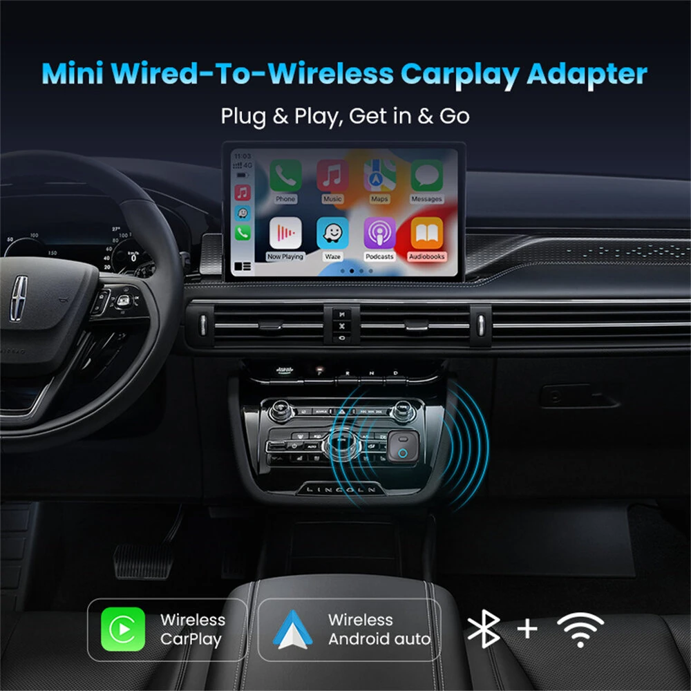 Mini Wireless CarPlay Adapter Type-C Android Auto Wired to Wireless USB Dongle Wifi Bluetooth For iPhone Plug and Play — view 2