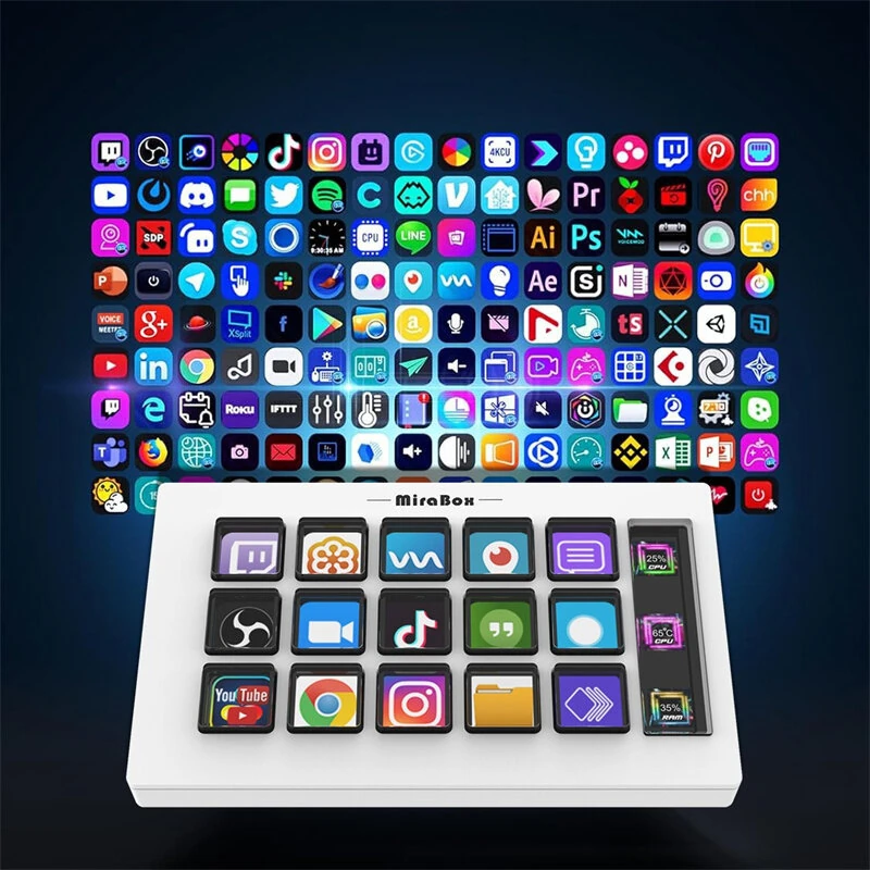 MiraBox 293s StreamDeck Numeric Keyboard 15-key Live Broadcast Controller Visual Keyboard Program Customized Gamer Accessories  For Win/Macos — view 4