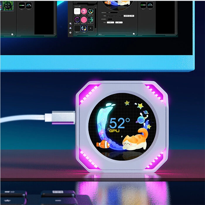 Mirabox DR21 2.1 Inch Computer Secondary Screen USB HD LCD Display Customizable Themes Real-Time CPU RPU RAM Dynamic Desktop Secondary Screen Monitoring Freely — view 7