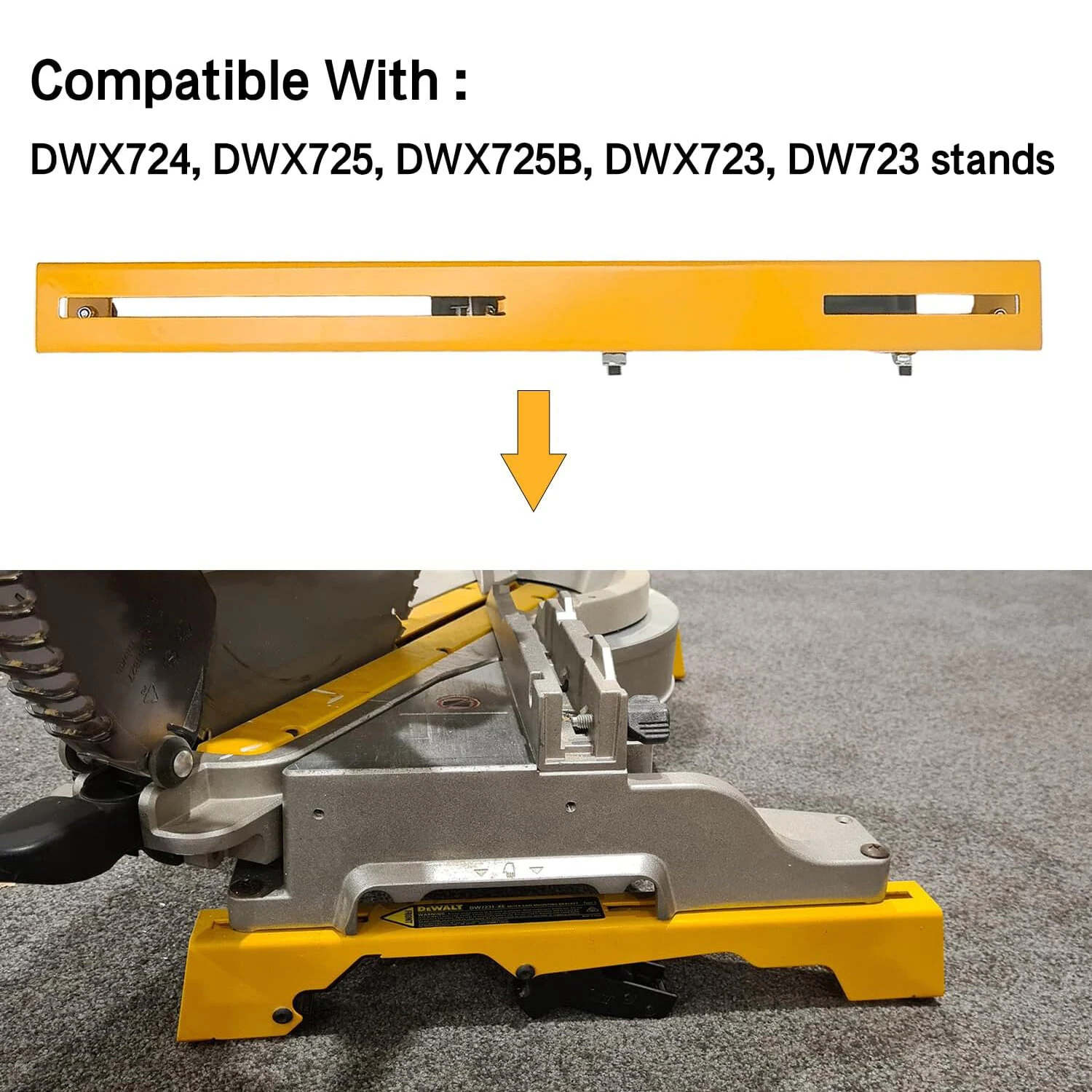 Miter Saw Mounting Brackets Compatible with DEWALT DW723 DWX723 DWX724 DWX725B and DWX725 Stands (DW7231) — view 7