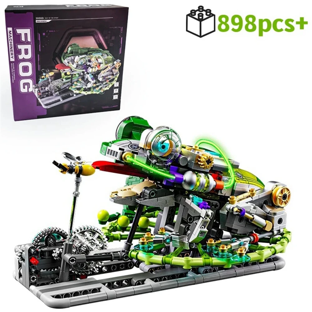MJ 13052 Mechanical Parrot 13055 Mechanical Mantis 13058 Half-Split Frog DIY Technical Creative Assembled Building Block Kit Kids Educational STEM Toys Christmas Gifts — view 4