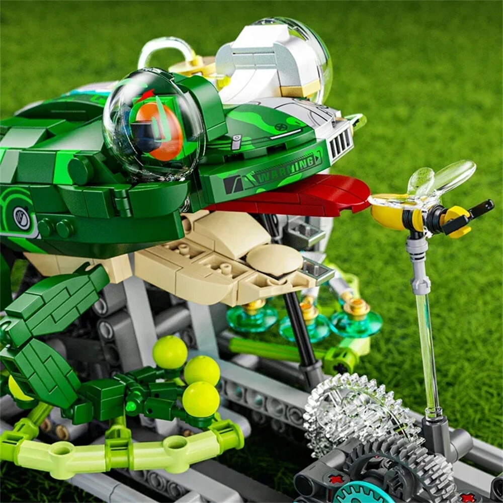MJ 13052 Mechanical Parrot 13055 Mechanical Mantis 13058 Half-Split Frog DIY Technical Creative Assembled Building Block Kit Kids Educational STEM Toys Christmas Gifts — view 8