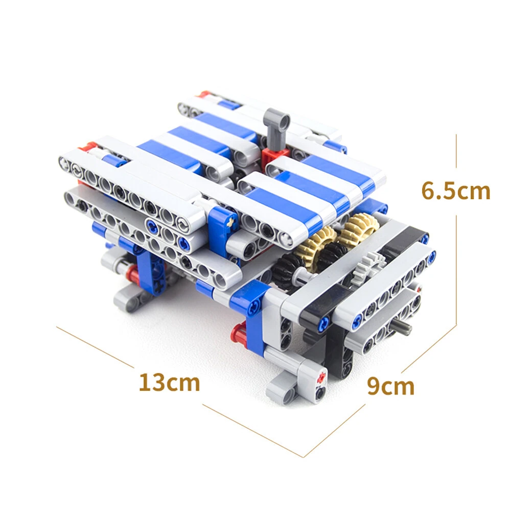 MOC Technology Building Blocks Bricks Power Functions Automotive Speed Gearbox V8 Engine Model Transmission Machinery M L Motor Battery Box DIY Assembling Toys — view 6