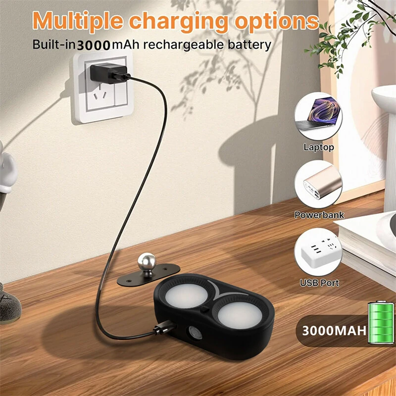 Modern Magnetic Suction LED Wall Sconces Lamp USB Rechargeable 3000mAh Touch Control Wall Lamp Reading Lights for Bedroom Dorm Room Bedside Night Lights — view 4