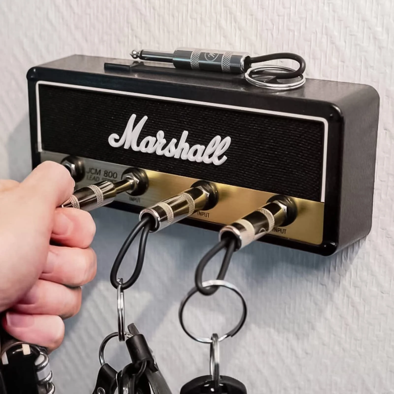 Modern Melody Music Note Key Holder Storage Box Rack Wall Mounted Key Holder Guitar Keyring Hook Holder with 4 Guitar Plugs — Modern
